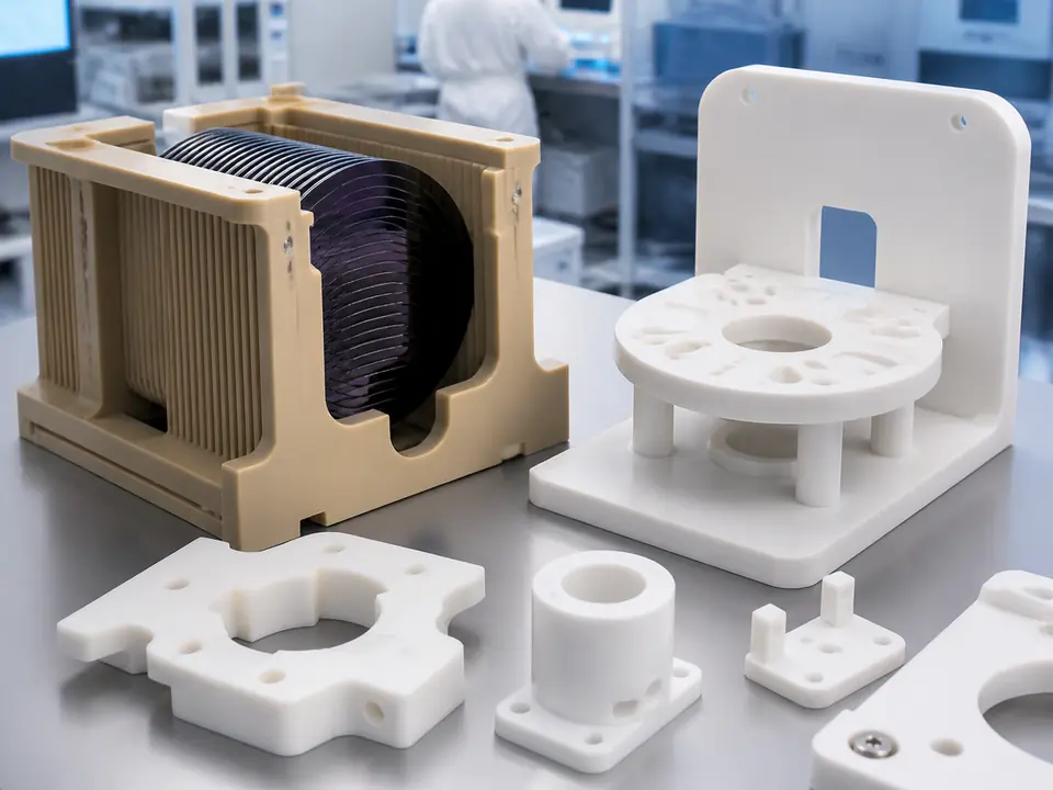 PEEK and POM wafer carrier fixtures for semiconductor equipment